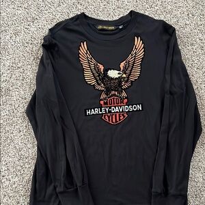 Harley-Davidson Black Long Sleeve Tee with Eagle Design
